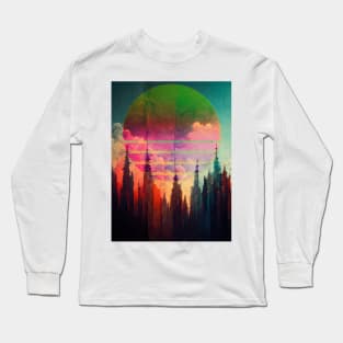 Retrofuturistic Sunset Long Sleeve T-Shirt